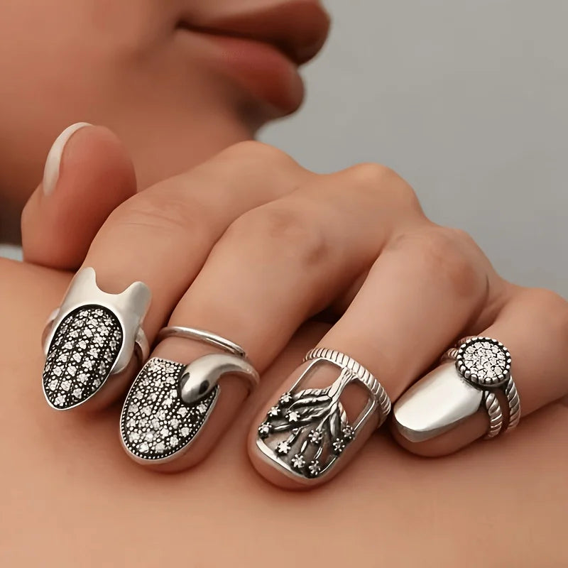 Retro Punk Adjustable Nail Ring
