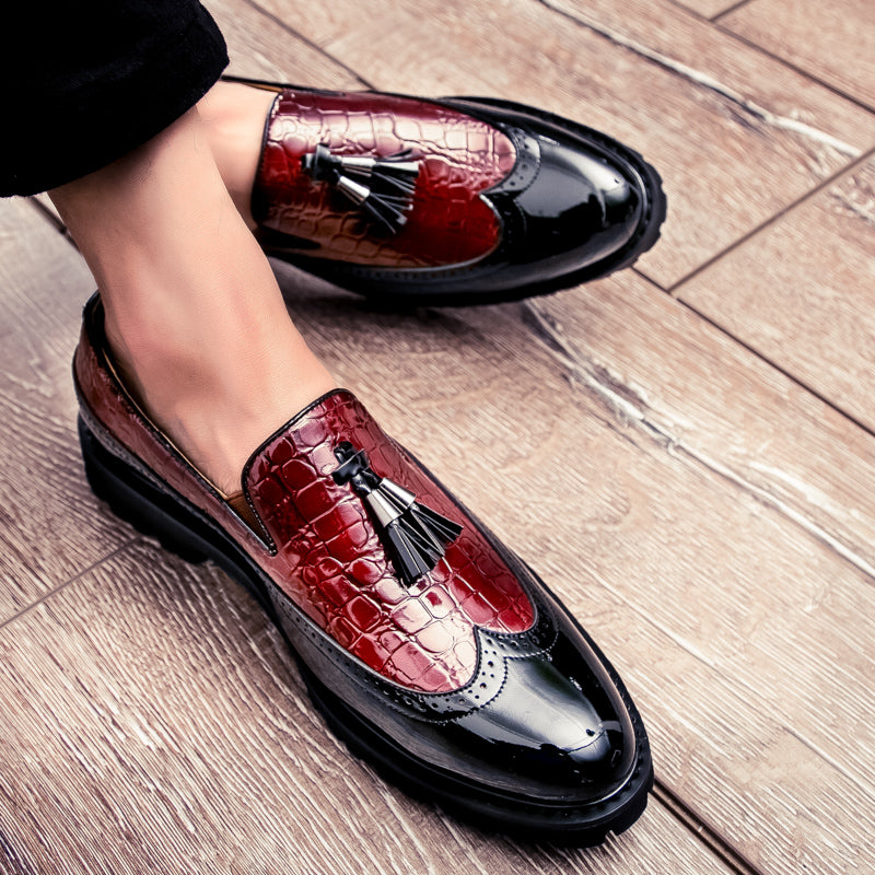 Crocodile Embossed Slip-On Loafers