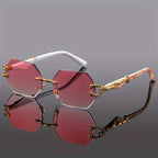 Vintage Rimless Polygon Sunglasses
