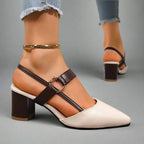 Chunky Heel Slingback Sandals
