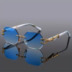 Vintage Rimless Polygon Sunglasses