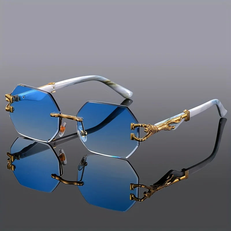 Vintage Rimless Polygon Sunglasses