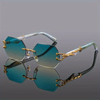 Vintage Rimless Polygon Sunglasses