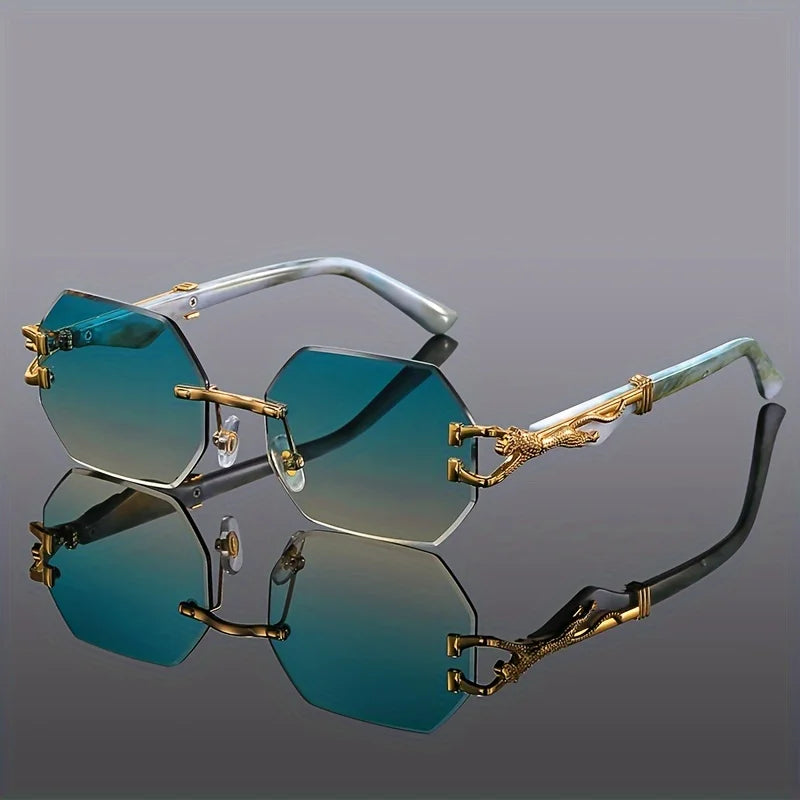 Vintage Rimless Polygon Sunglasses
