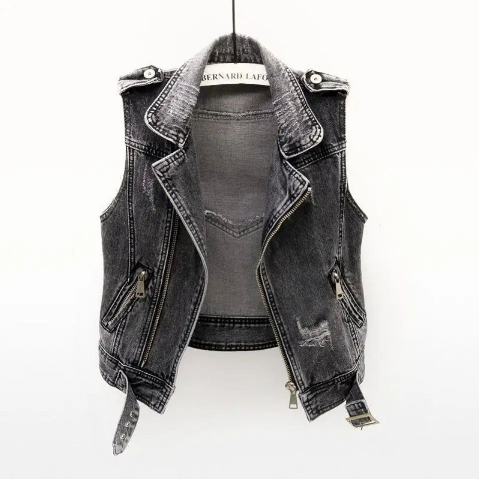 Classic Denim Sleeveless Jacket