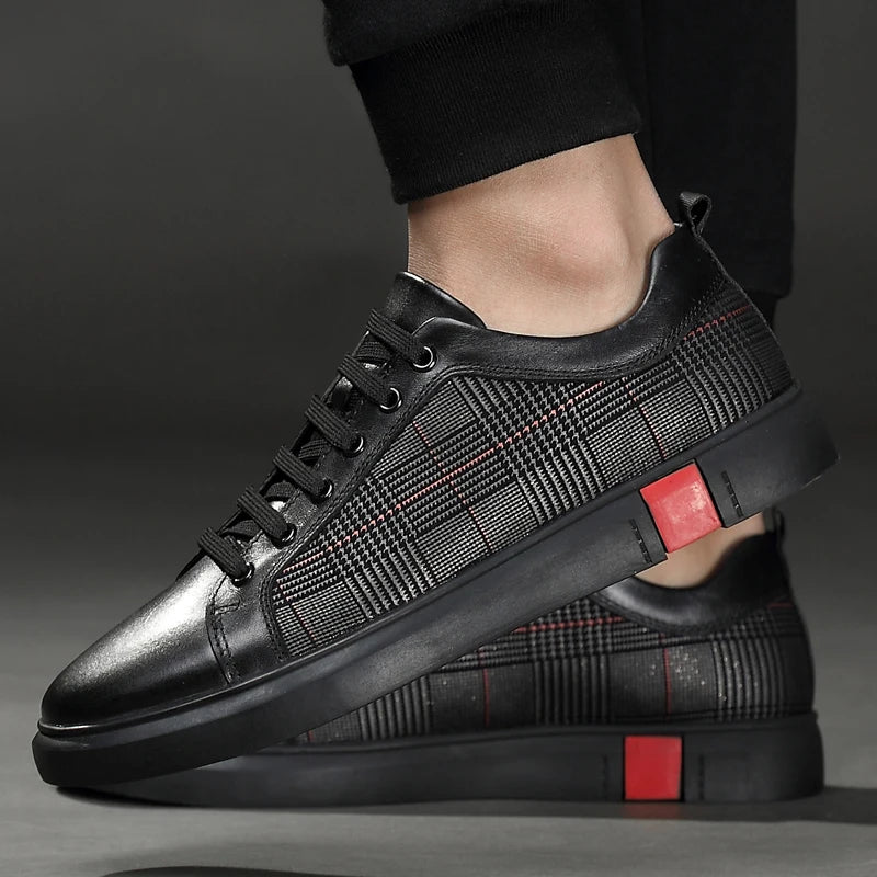 Plaid Panel Casual Sneakers