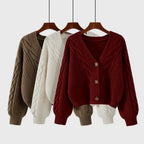 V-Neck Loose Sweater Jacket