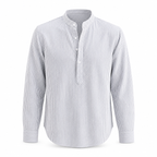 Stand Collar Striped Shirt