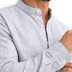 Stand Collar Striped Shirt