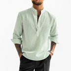 Stand Collar Striped Shirt