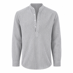 Stand Collar Striped Shirt