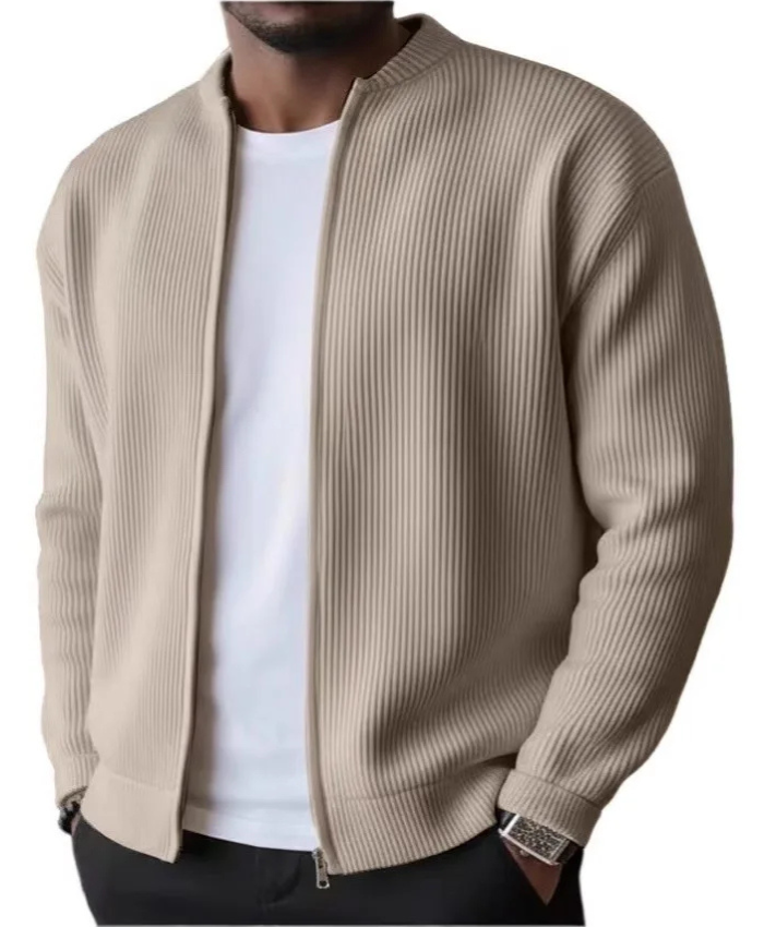 Corduroy Zip-Up Cardigan