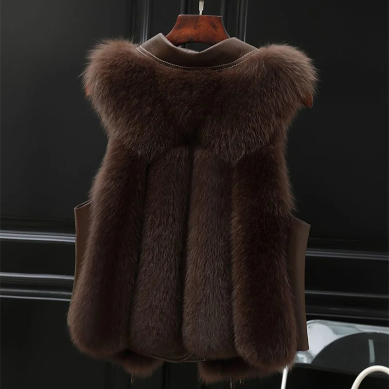 Faux Fur Sleeveless Vest Jacket