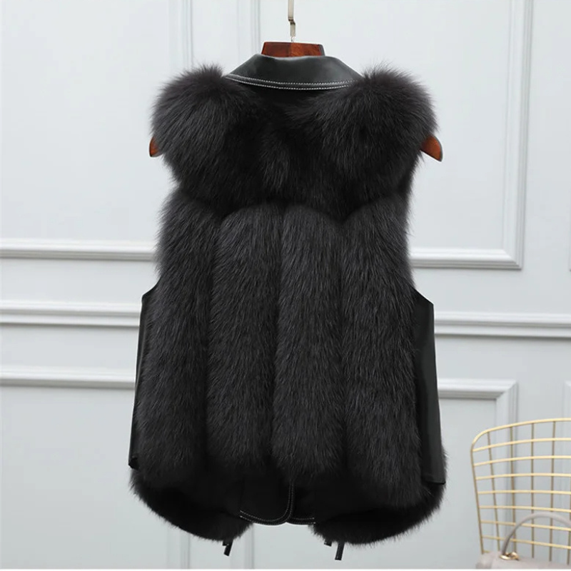 Faux Fur Sleeveless Vest Jacket