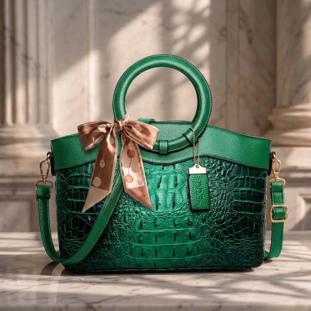 Luxury Croc-Embossed Leather Bag