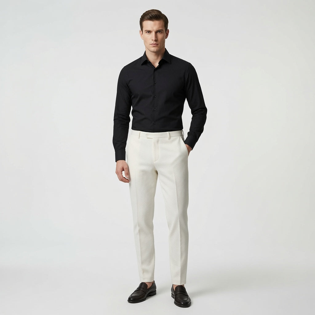 Waffle Textured Casual Pants