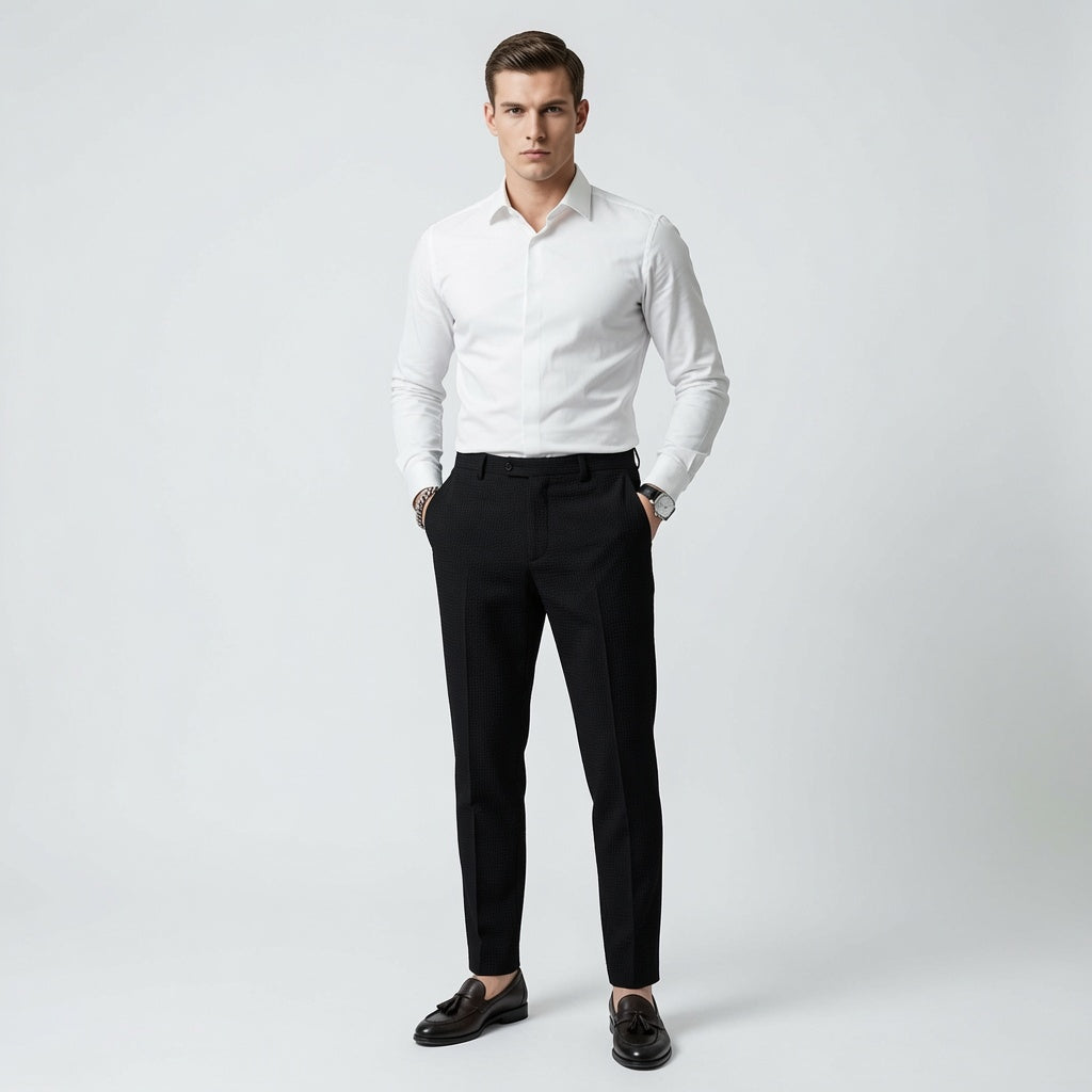 Waffle Textured Casual Pants