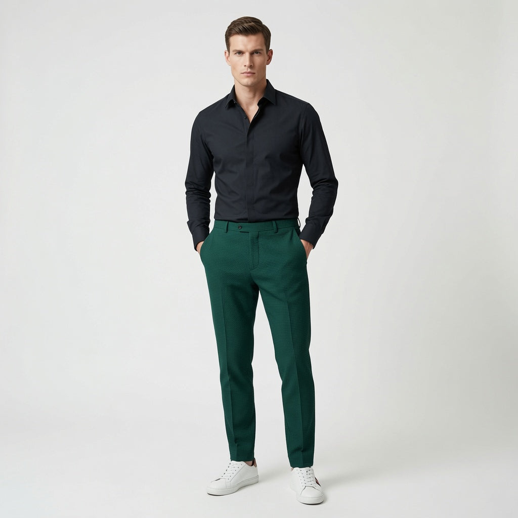 Waffle Textured Casual Pants