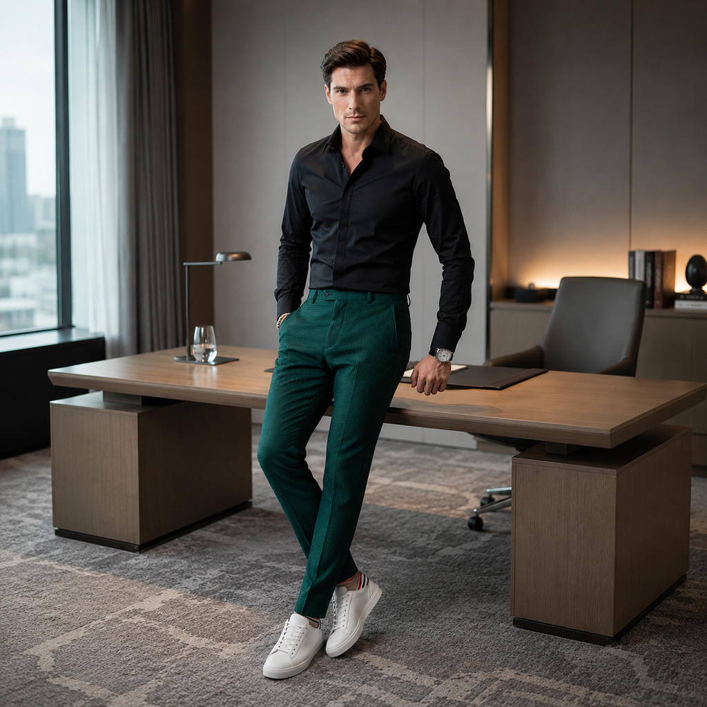 Waffle Textured Casual Pants