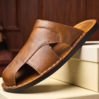 Men's Genuine Leather Slide Sandals