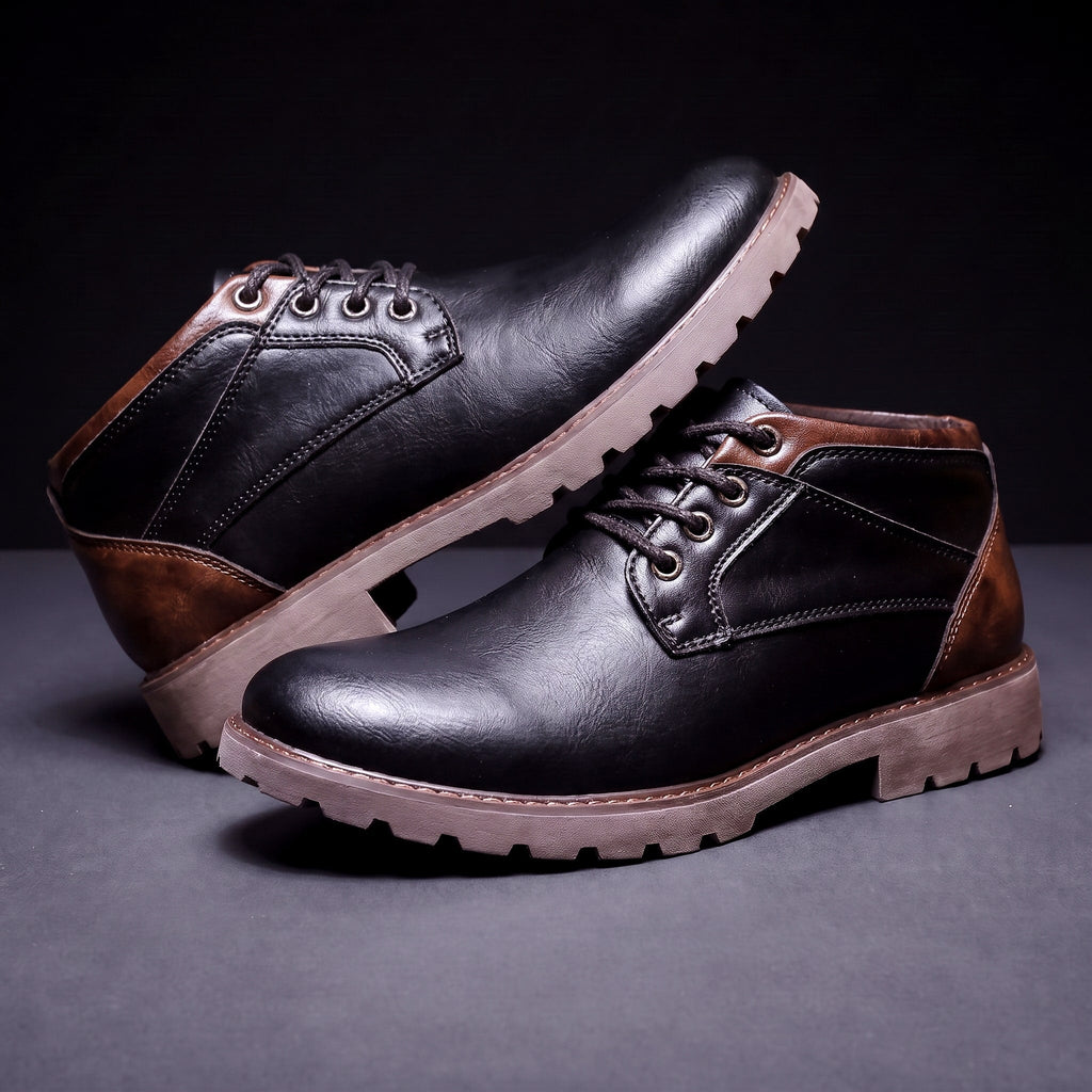 Retro Leather Ankle Boots
