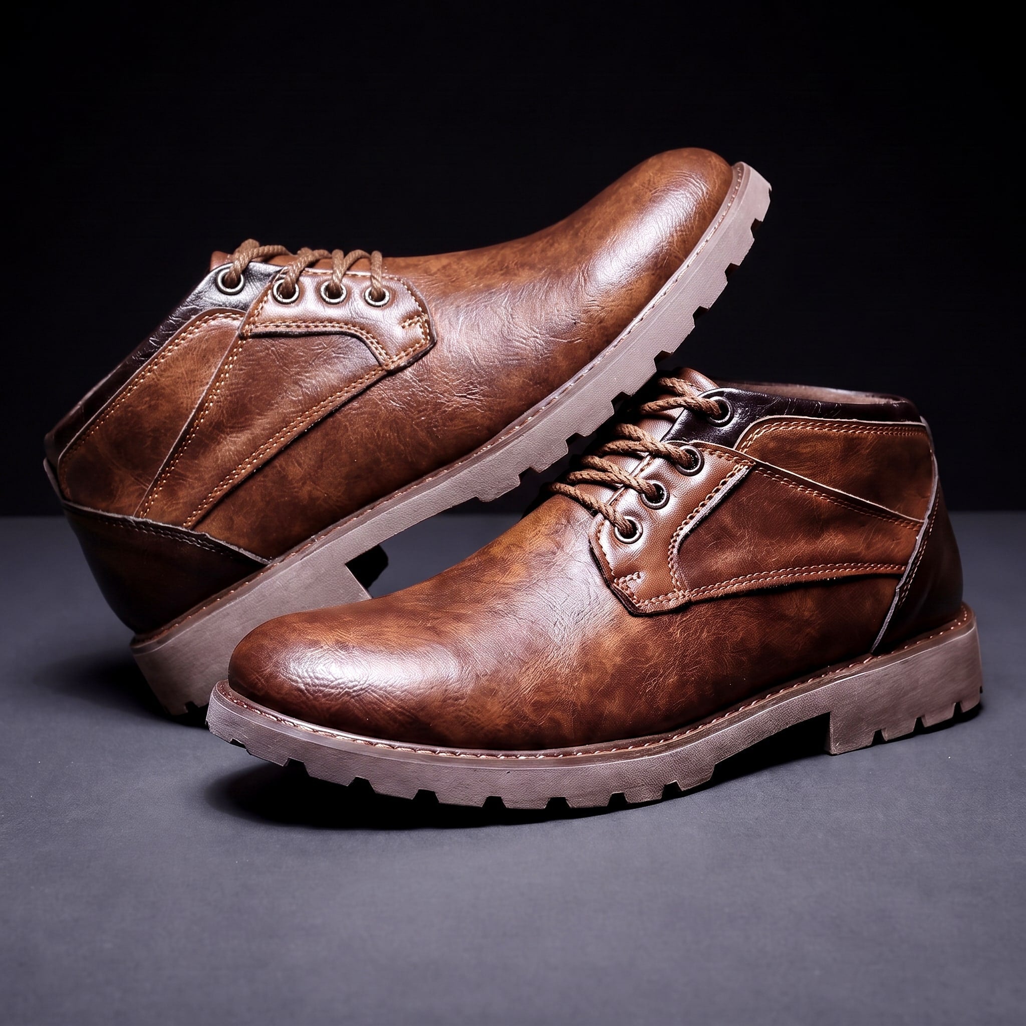 Retro Leather Ankle Boots