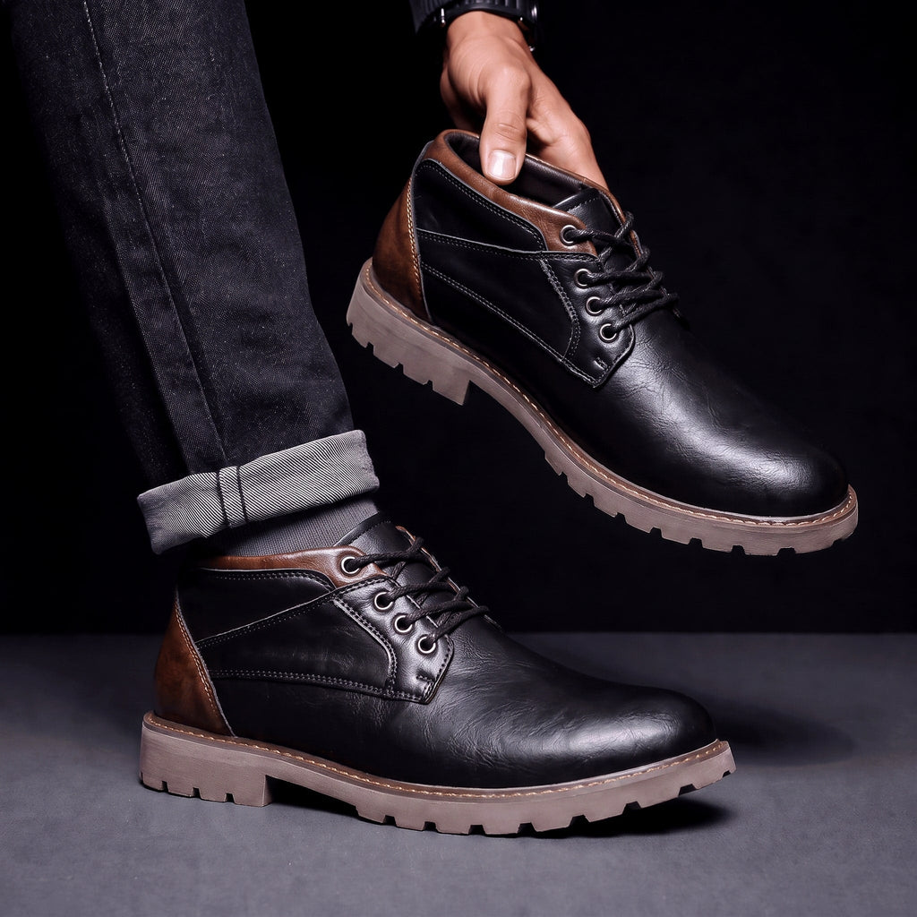 Retro Leather Ankle Boots