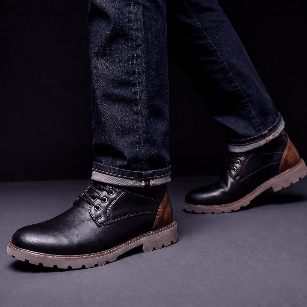 Retro Leather Ankle Boots