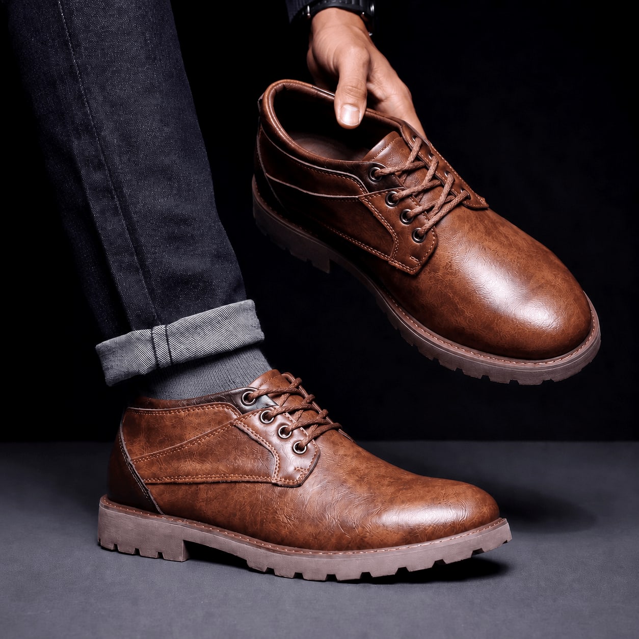 Retro Leather Ankle Boots
