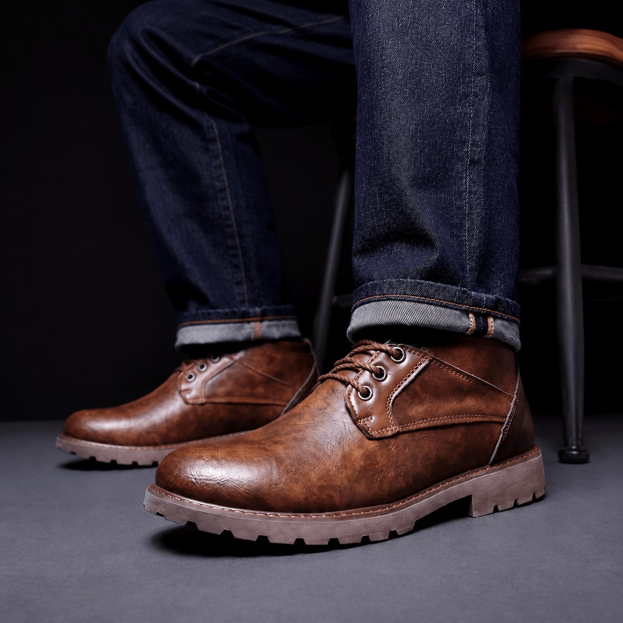 Retro Leather Ankle Boots