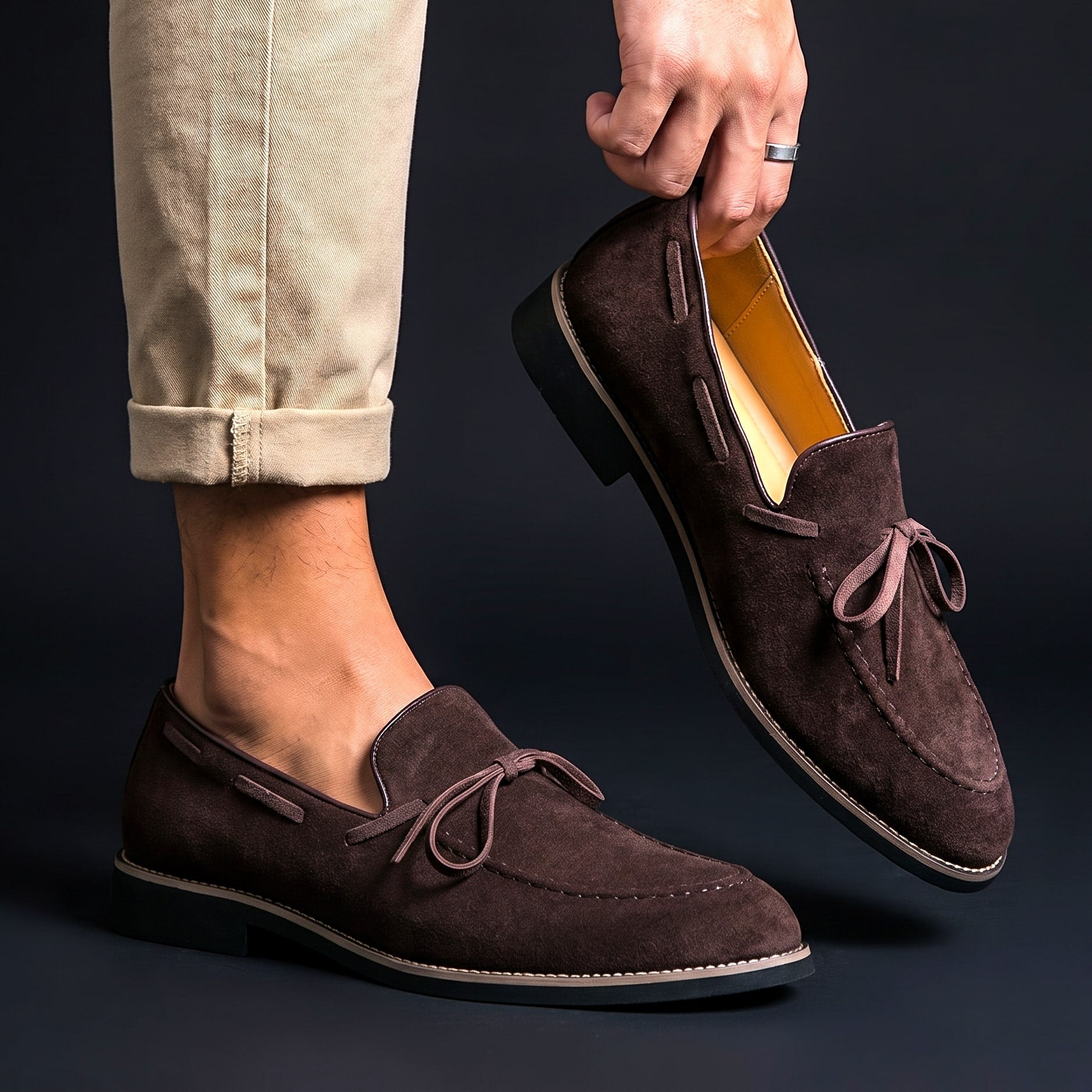 Genuine Suede Penny Loafers