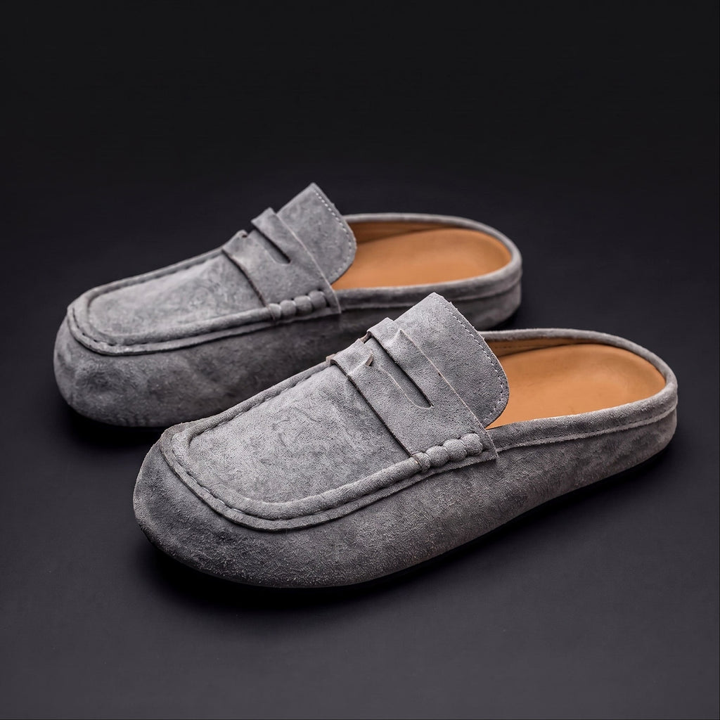 Men's Cow Suede Half Loafers