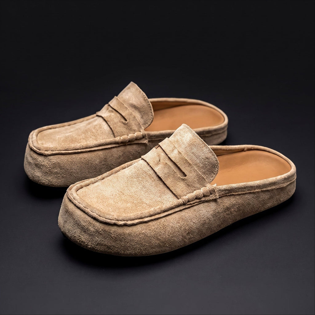 Men's Cow Suede Half Loafers