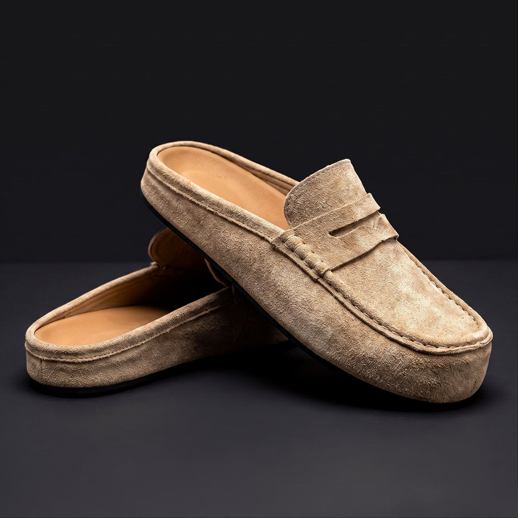 Men's Cow Suede Half Loafers
