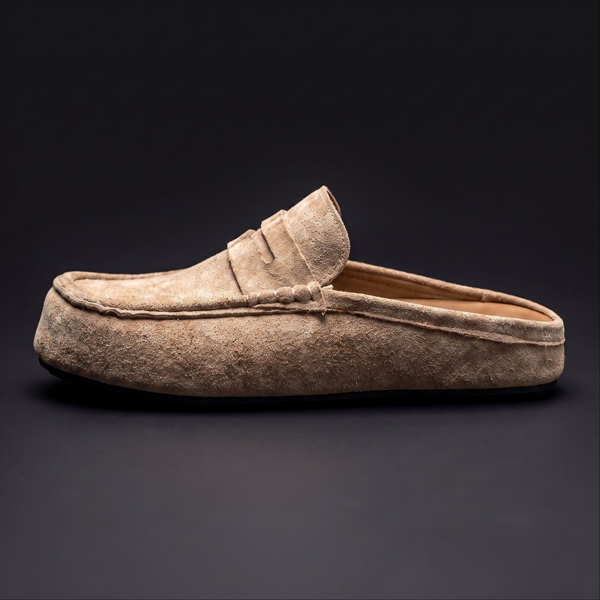 Men's Cow Suede Half Loafers