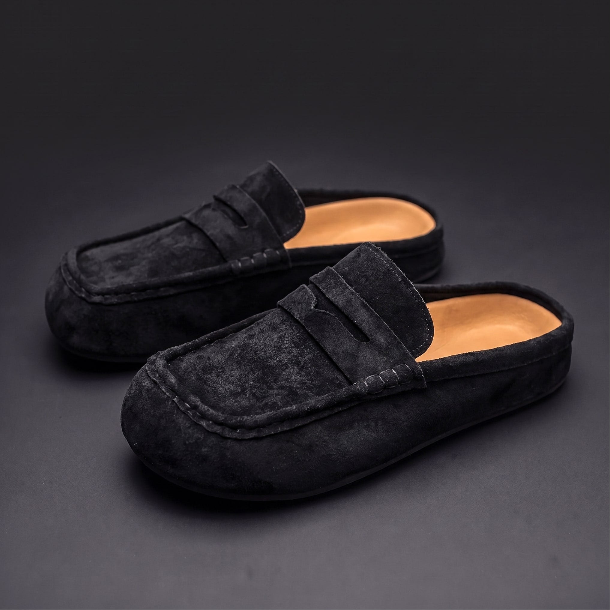 Men's Cow Suede Half Loafers