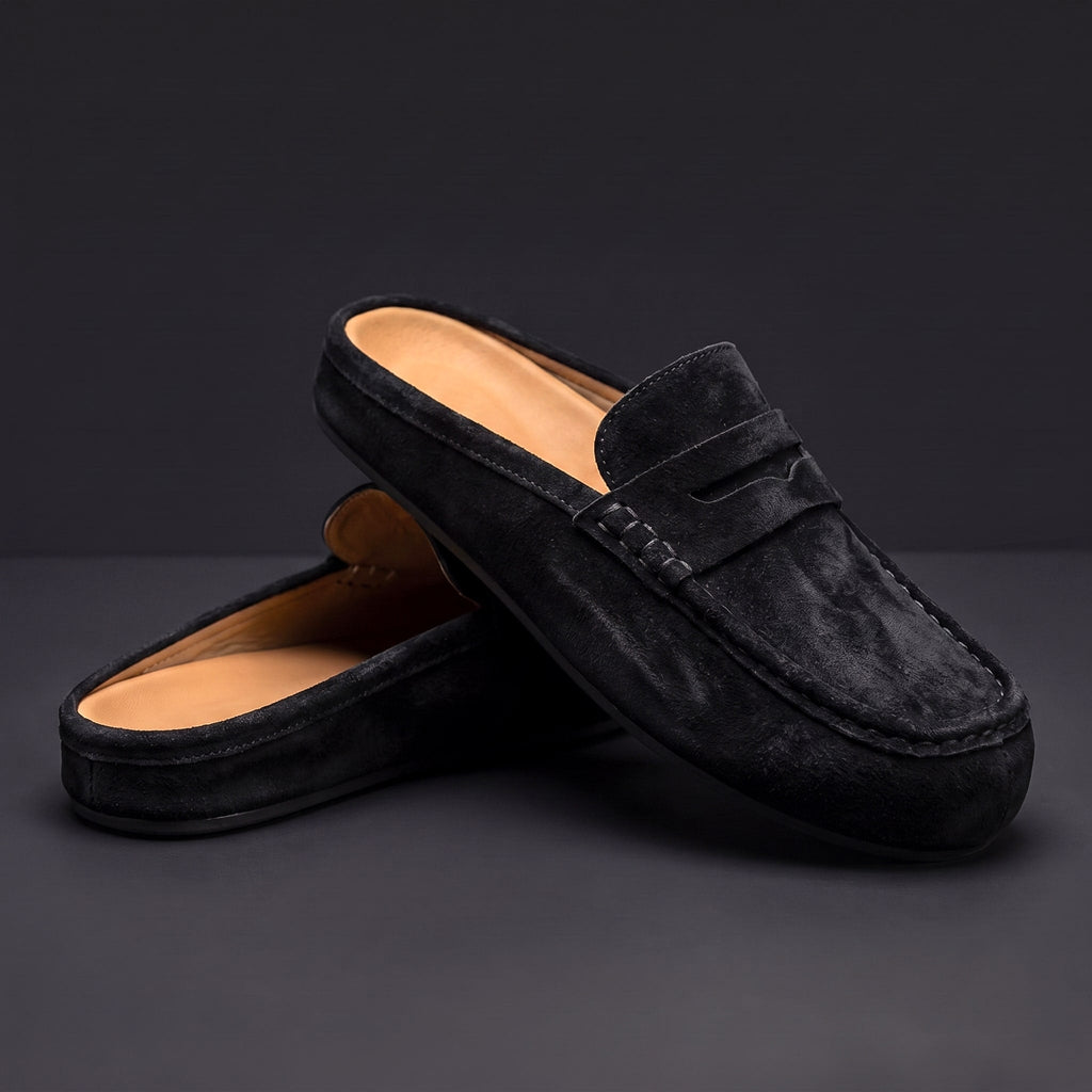 Men's Cow Suede Half Loafers