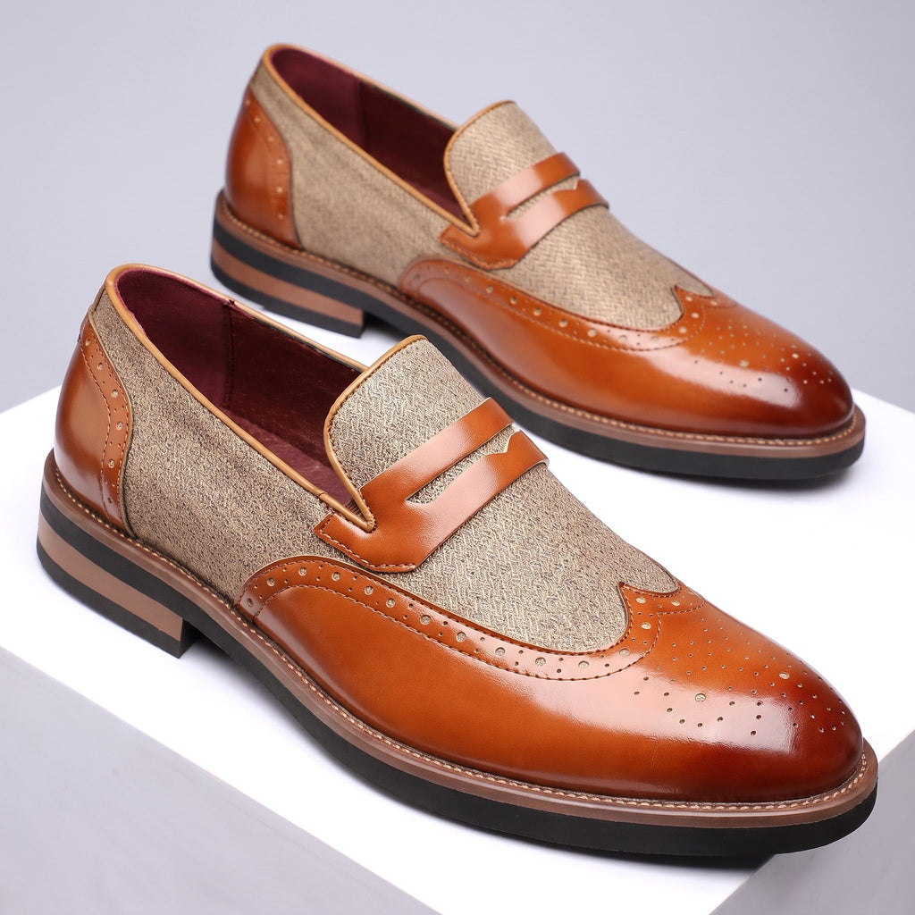 Two-Tone Patent Leather Loafers