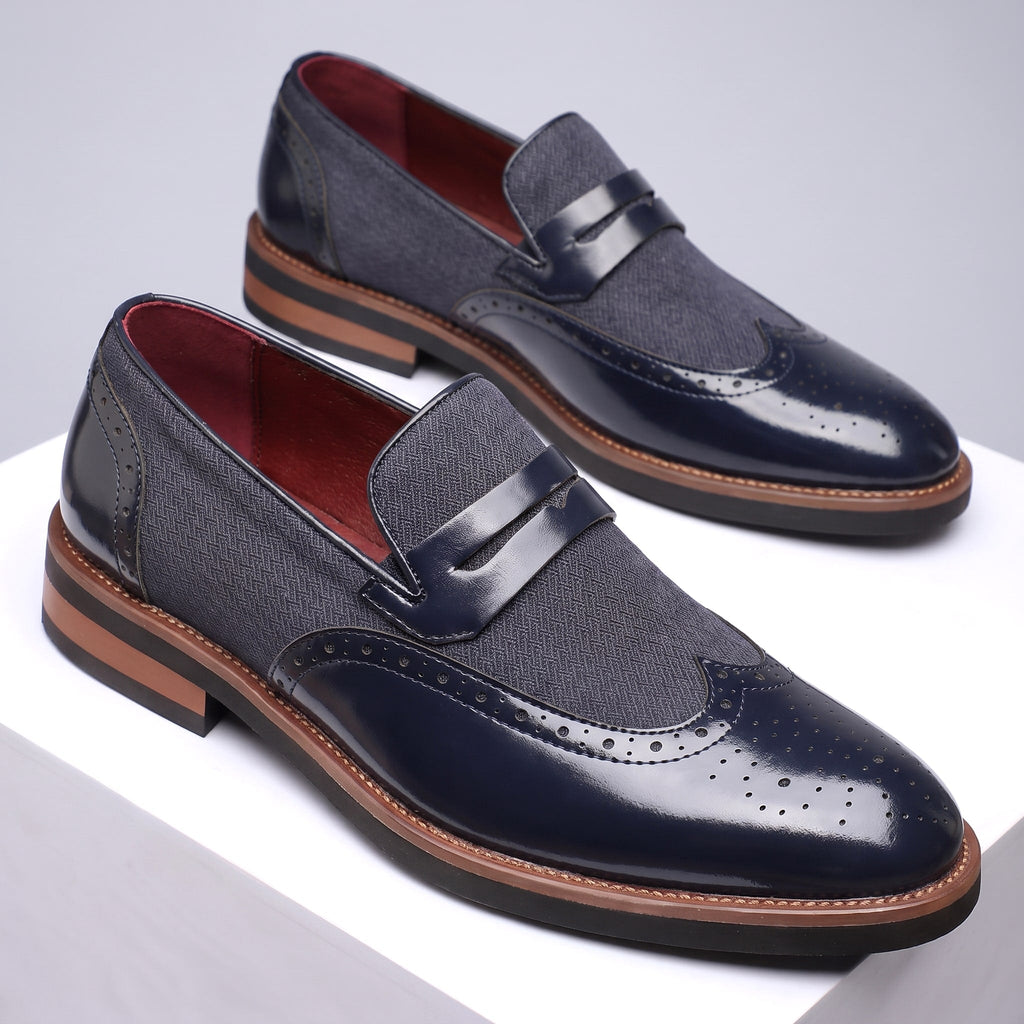 Two-Tone Patent Leather Loafers