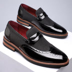 Two-Tone Patent Leather Loafers