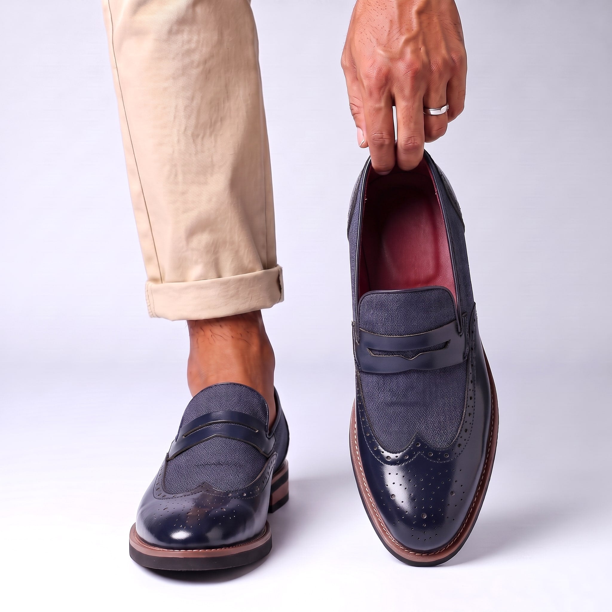 Two-Tone Patent Leather Loafers