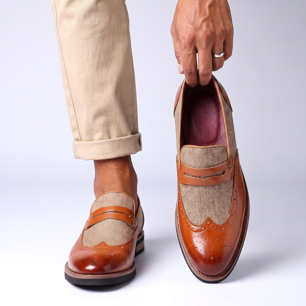 Two-Tone Patent Leather Loafers