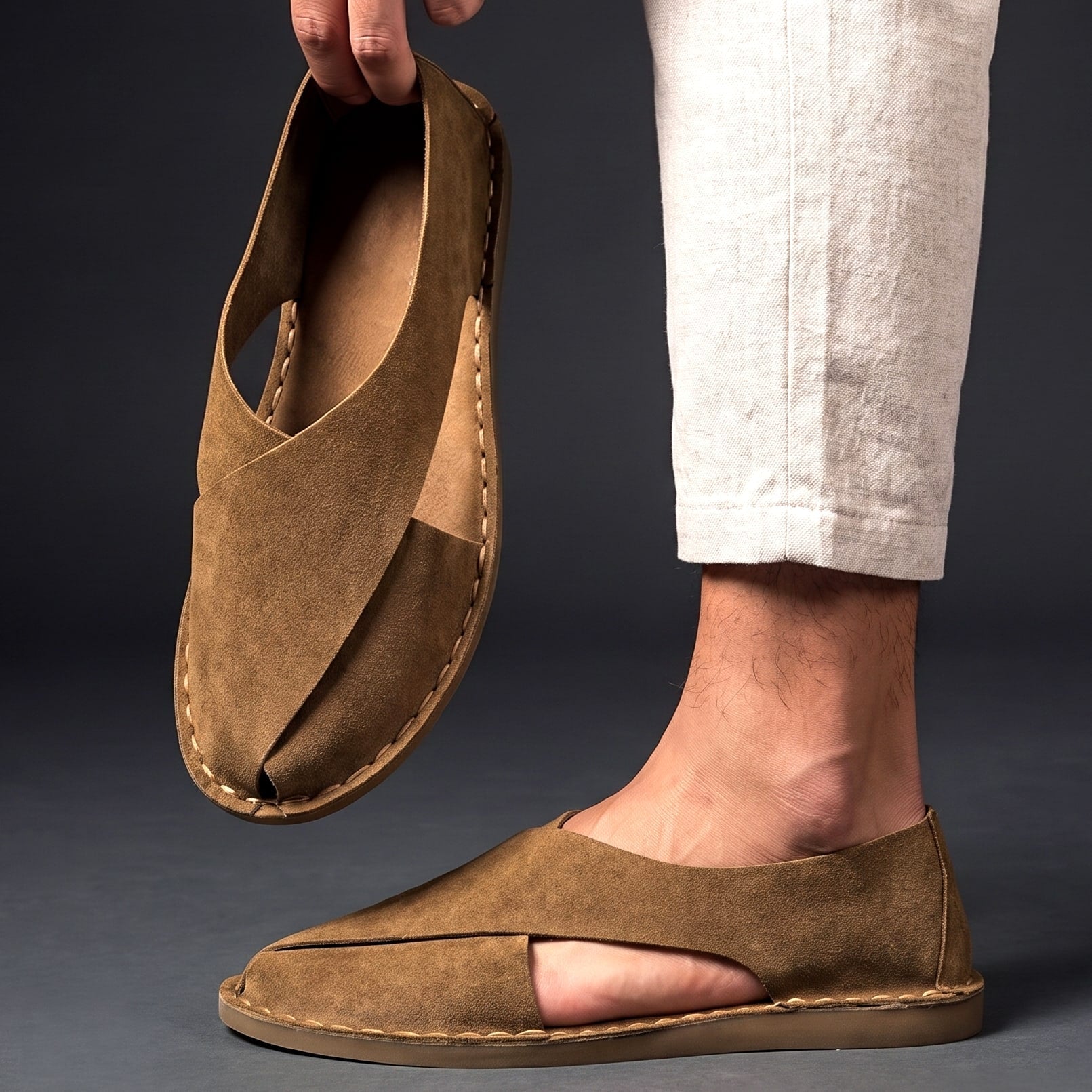 Handcrafted Cow Suede Sandals