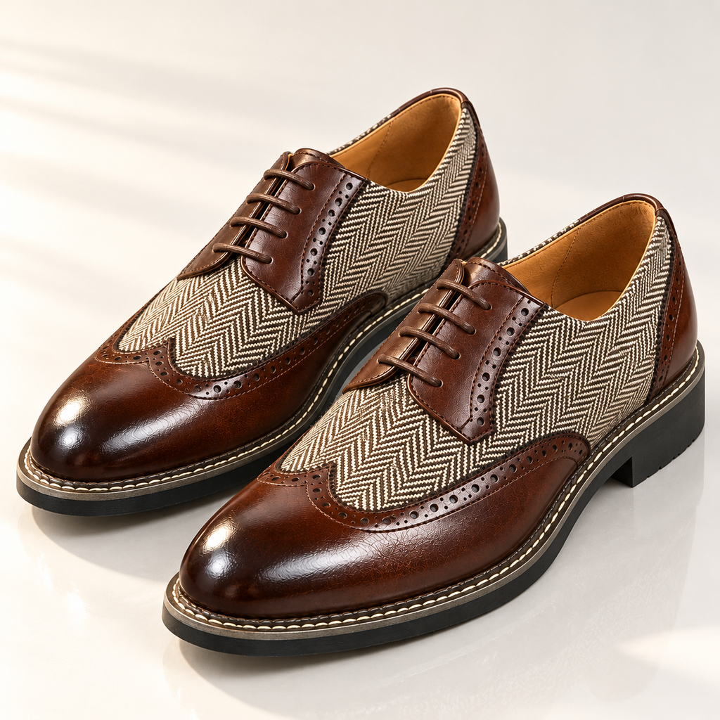 Split Leather Oxford Shoes