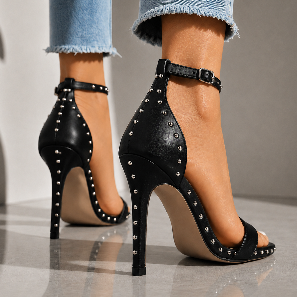 Elegant Rivet Ankle Sandals