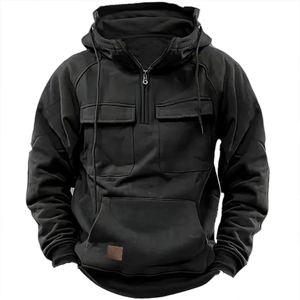 Vintage Multi-Pocket Zip Hoodie