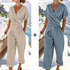 Women’s  V-Neck Casual Summer Set