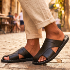 Men's Genuine Leather Slide Sandals