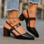 Chunky Heel Slingback Sandals