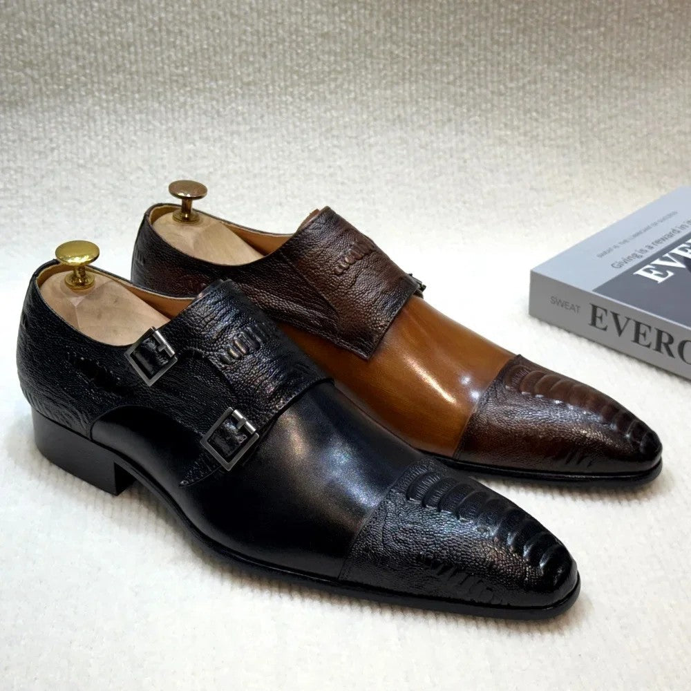 Double Buckle Monk Shoes